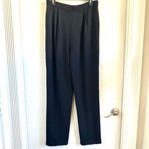 St. John Black Pleated Pull-On Knit Women’s Pants w Pockets     Size 6